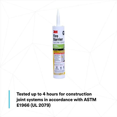 3M Fire Barrier Silicone Sealant 2000+, Gray Color, Elastomeric, Ready-To-Use, Single-Component, Neutral-Cure, 10.3 fl oz Cartridge - Image 4