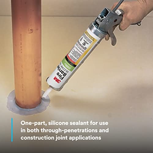 3M Fire Barrier Silicone Sealant 2000+, Gray Color, Elastomeric, Ready-To-Use, Single-Component, Neutral-Cure, 10.3 fl oz Cartridge - Image 5