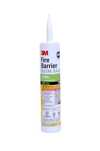 3M Fire Barrier Silicone Sealant 2000+, Gray Color, Elastomeric, Ready-To-Use, Single-Component, Neutral-Cure, 10.3 fl oz Cartridge - Image 1