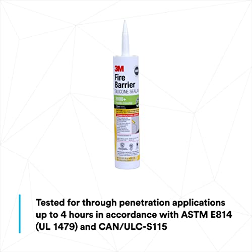 3M Fire Barrier Silicone Sealant 2000+, Gray Color, Elastomeric, Ready-To-Use, Single-Component, Neutral-Cure, 10.3 fl oz Cartridge - Image 3