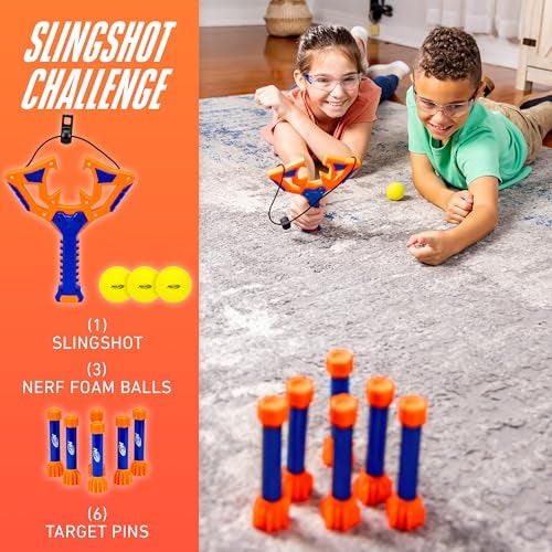 Nerf Slingshot Challenge - Kids Slingshot Bowling Game Set - Toy Target Game for Kids - Foam Ball Shooter Balls Included - Fun Toy for Boys + Girls - Image 2