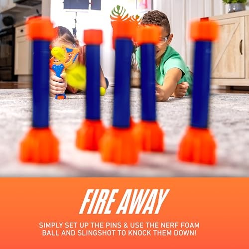 Nerf Slingshot Challenge - Kids Slingshot Bowling Game Set - Toy Target Game for Kids - Foam Ball Shooter Balls Included - Fun Toy for Boys + Girls - Image 3