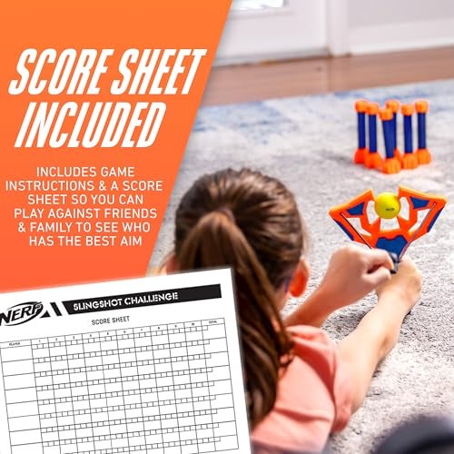 Nerf Slingshot Challenge - Kids Slingshot Bowling Game Set - Toy Target Game for Kids - Foam Ball Shooter Balls Included - Fun Toy for Boys + Girls - Image 4