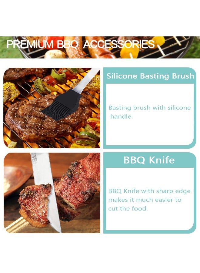 Home Care 5Pcs BBQ Grill Accessories Set, Multifunctional Stainless Steel Barbecue Tools Set in Case for Outdoor Picnic, Camping, Smoking, Grilling - Image 5