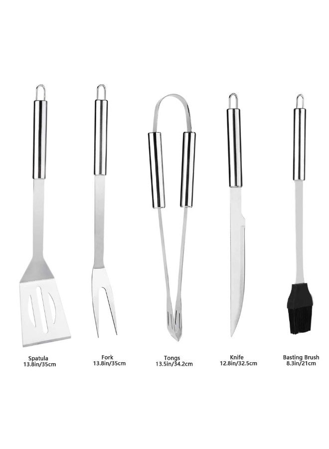 Home Care 5Pcs BBQ Grill Accessories Set, Multifunctional Stainless Steel Barbecue Tools Set in Case for Outdoor Picnic, Camping, Smoking, Grilling - Image 2