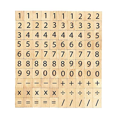 Abbaoww 100 Pcs Wooden Number Symbol Tiles for Crafts Pendants Spelling Scrapbooking Decoration - Image 1