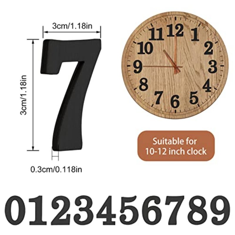 75 Pieces Wooden Clock Numbers Kit in 5 Sets Arabic Clock Numbers Self Adhesive Accessories for DIY Decoration - Image 2
