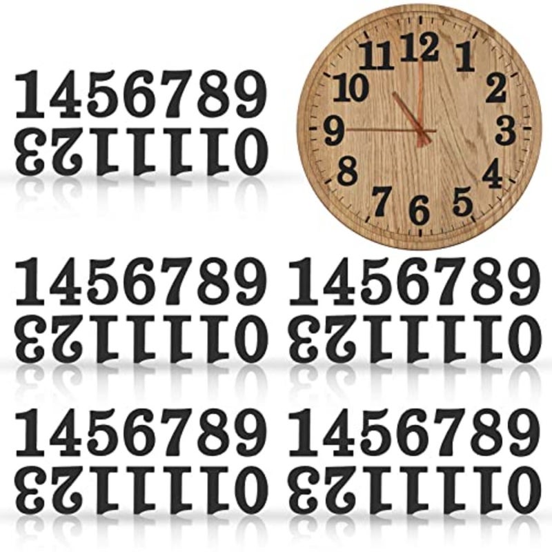 75 Pieces Wooden Clock Numbers Kit in 5 Sets Arabic Clock Numbers Self Adhesive Accessories for DIY Decoration - Image 1
