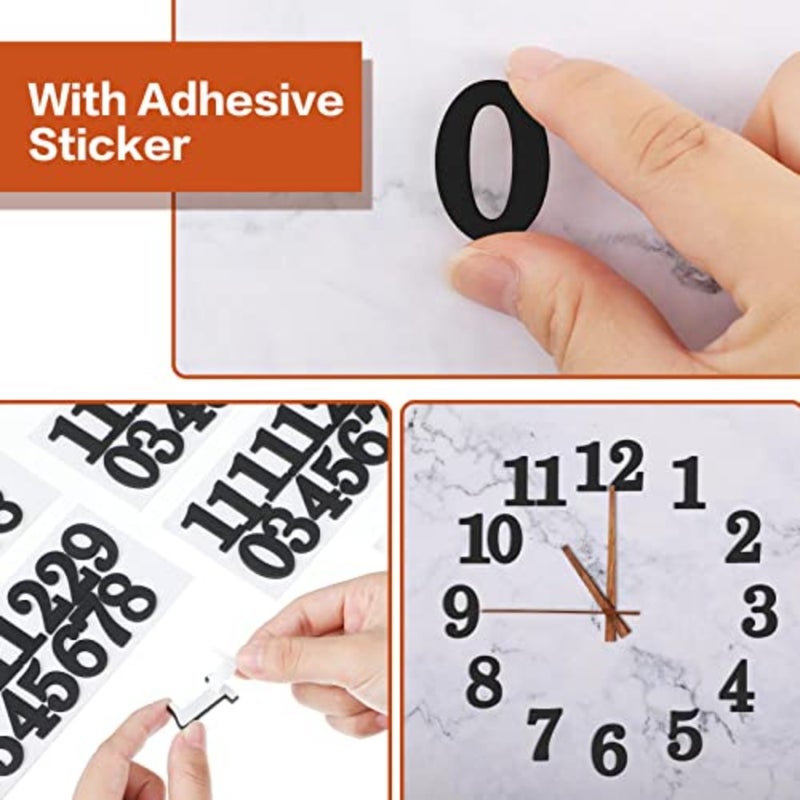 75 Pieces Wooden Clock Numbers Kit in 5 Sets Arabic Clock Numbers Self Adhesive Accessories for DIY Decoration - Image 4