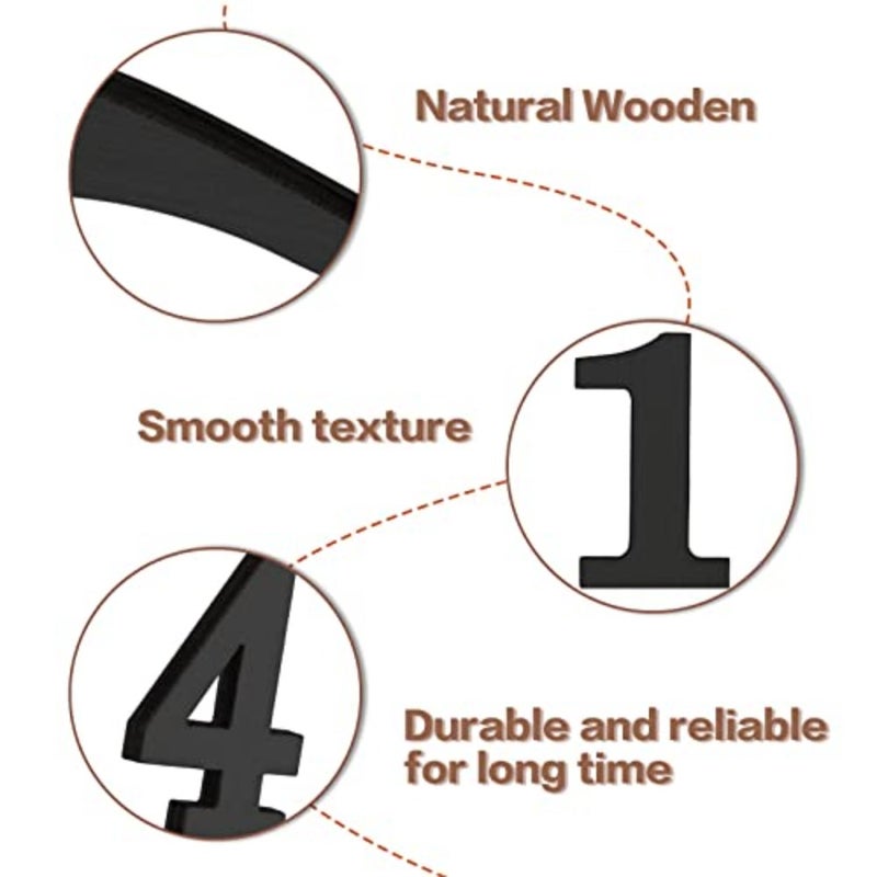 75 Pieces Wooden Clock Numbers Kit in 5 Sets Arabic Clock Numbers Self Adhesive Accessories for DIY Decoration - Image 3