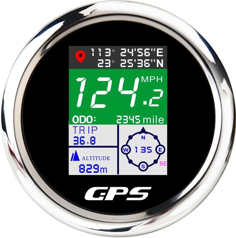 MAIMEIMI GPS Speedometer 85mm 338 Digital Boat GPS Speedometer Gauge Waterproof MPH Knots Kmh Adjustable for Car Marine Truck Motorcycle 932V Black - Image 2