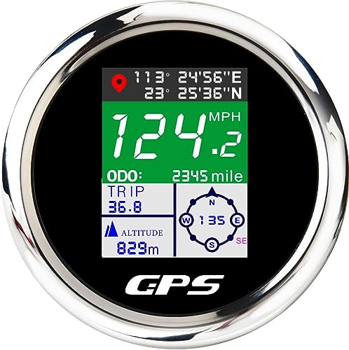 MAIMEIMI GPS Speedometer 85mm 338 Digital Boat GPS Speedometer Gauge Waterproof MPH Knots Kmh Adjustable for Car Marine Truck Motorcycle 932V Black - Image 1