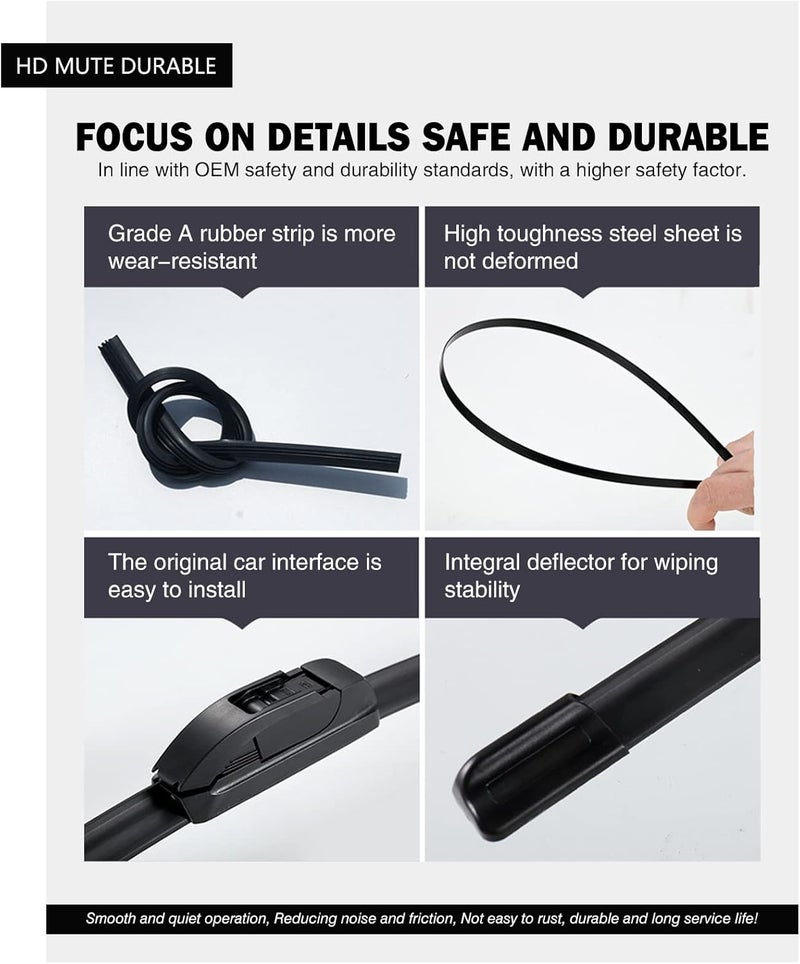 FAPIUO Silent Wiper Set for Nissan Pathfinder 2013-2020 - Image 4