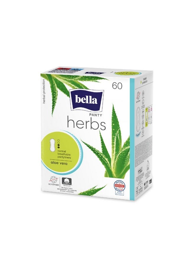 Bella Bella Herbs Panty Liners For Women Daily Use with Aloe vera Extract - 60 Pcs (Pack of 1), 15.1 cm Long, Ultra-Thin and Ultra Absorbent, Air Breathable, Soothes Skin, Perfect For White Discharge/Vaginal Discharge, Neutralises Bad Odour - Image 1