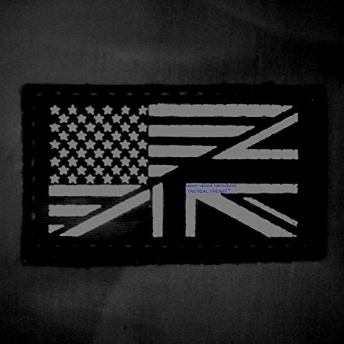 Tactical Freaky USA UK Union Jack Friendship Flag 3.5x2 Infrared Tan IFF Tactical Morale Fastener Patch (Multicam) - Image 2