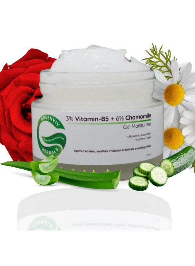 Greenviv 3% Vitamin B5 + 6% Chamomile Soothing & Hydrating Gel Moisturizer | Reduces Redness & Inflammation | 50ml - Image 1