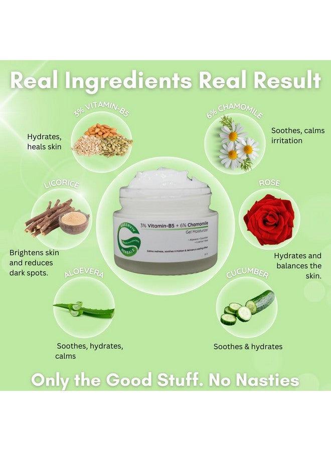 Greenviv 3% Vitamin B5 + 6% Chamomile Soothing & Hydrating Gel Moisturizer | Reduces Redness & Inflammation | 50ml - Image 5