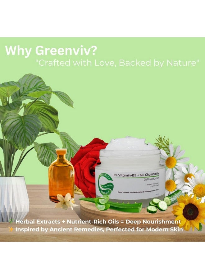 Greenviv 3% Vitamin B5 + 6% Chamomile Soothing & Hydrating Gel Moisturizer | Reduces Redness & Inflammation | 50ml - Image 4