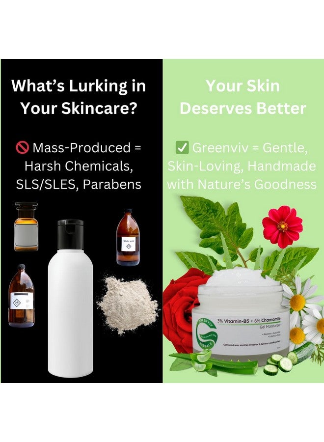 Greenviv 3% Vitamin B5 + 6% Chamomile Soothing & Hydrating Gel Moisturizer | Reduces Redness & Inflammation | 50ml - Image 3