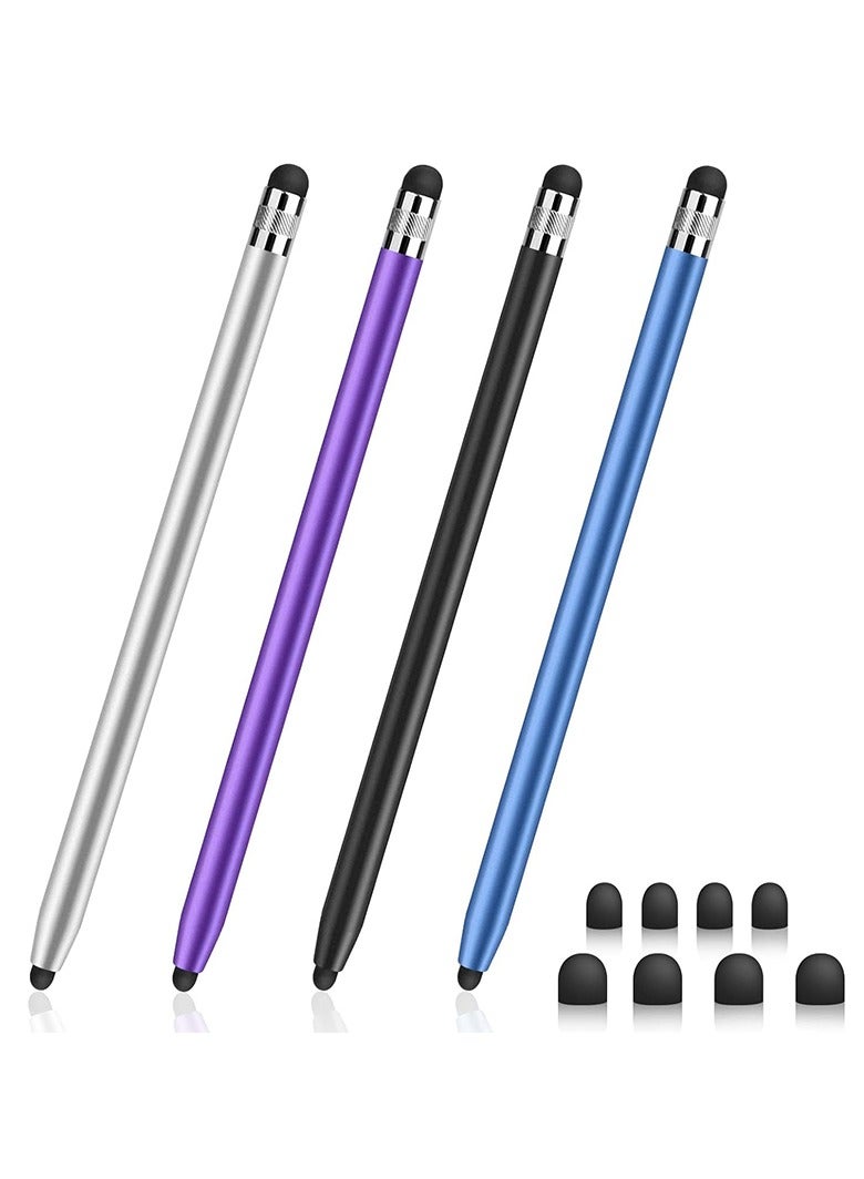 4-Piece High Sensitivity Stylus Pens for Touch Screens, Universal Capacitive Stylus with 8 Replaceable Tips for iPhone, iPad, Samsung Galaxy, Tablets, PC  - Image 1