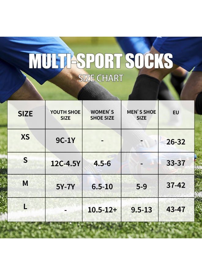 GRAPMKTG 3 Pack Soccer Softball Baseball Socks for Youth Football Knee High Socks for Kids Tube Socks for Boys Girls Black X-Small - Image 3