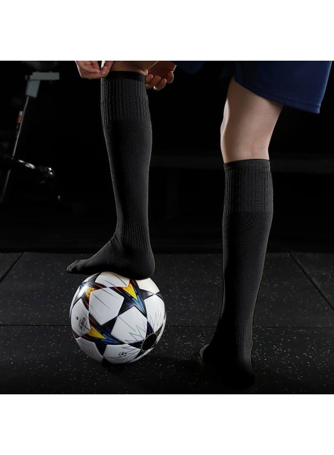 GRAPMKTG 3 Pack Soccer Softball Baseball Socks for Youth Football Knee High Socks for Kids Tube Socks for Boys Girls Black X-Small - Image 2