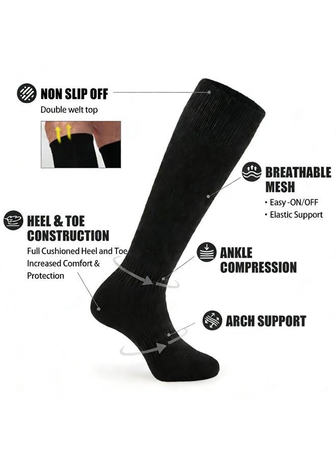 GRAPMKTG 3 Pack Soccer Softball Baseball Socks for Youth Football Knee High Socks for Kids Tube Socks for Boys Girls Black X-Small - Image 5