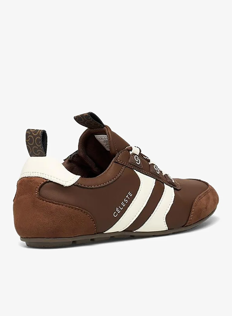 Celeste BROWN Women Panelled Lace-Up Ankle Sneakers for Women | Best Price UAE