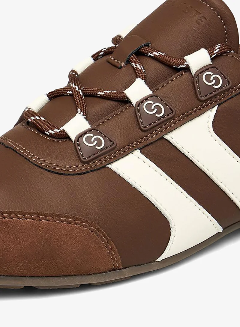 Celeste BROWN Women Panelled Lace-Up Ankle Sneakers for Women | Best Price UAE