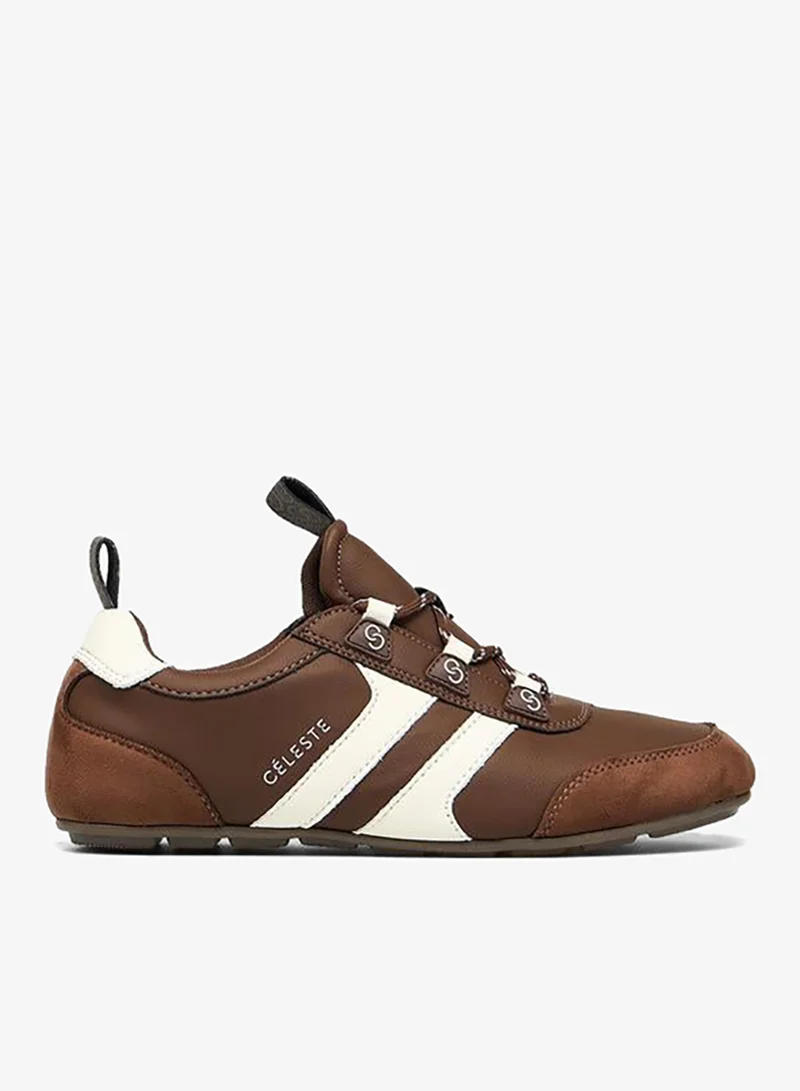 Celeste BROWN Women Panelled Lace-Up Ankle Sneakers for Women | Best Price UAE