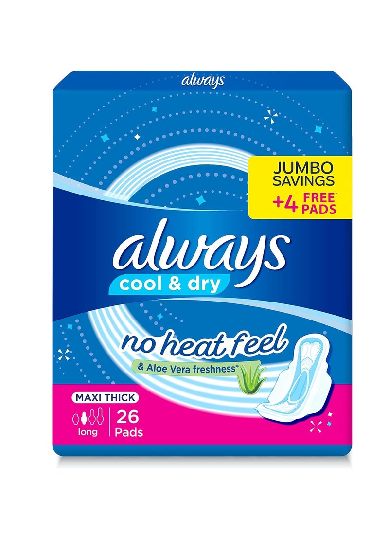 Cool & Dry No Heat Feel Maxi Thick Long Sanitary Pads With Wings 26 Pad Count Multicolour - pzsku/Z9CF6D7418F9D17AE0565Z/45/_/1716551400/04eeaeac-671b-45c7-9c47-b2bffd141b68