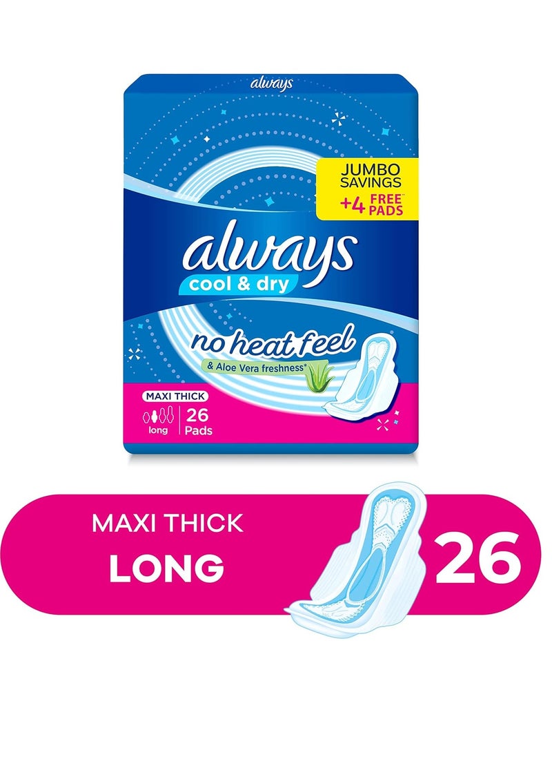 Cool & Dry No Heat Feel Maxi Thick Long Sanitary Pads With Wings 26 Pad Count Multicolour - pzsku/Z9CF6D7418F9D17AE0565Z/45/_/1716551400/e25a117c-1495-493e-bbb5-be1e1c2bfc68