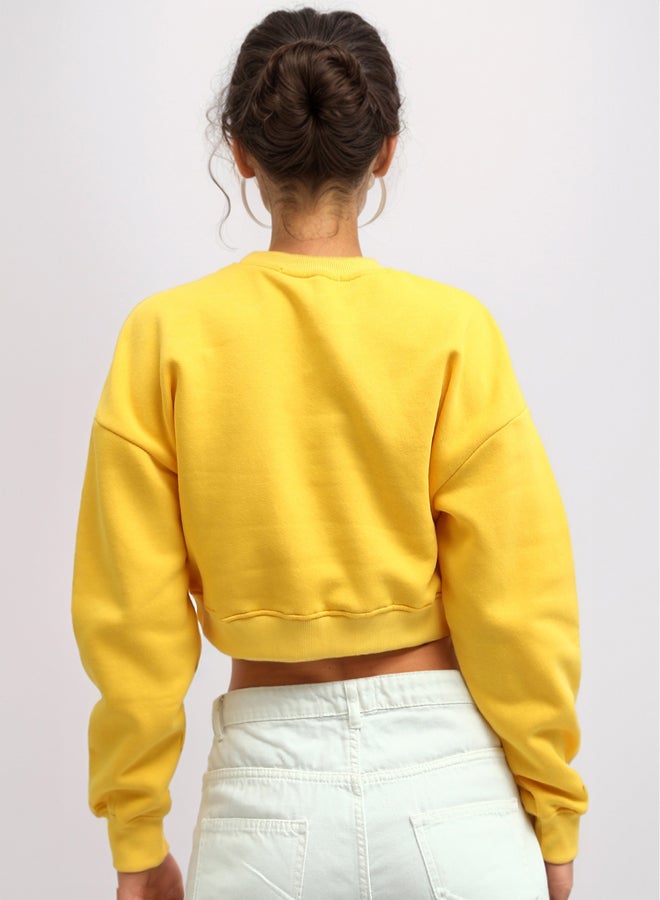 RAVIN Printed ''Wilderness'' Cropped Sweet Shirt - Image 3