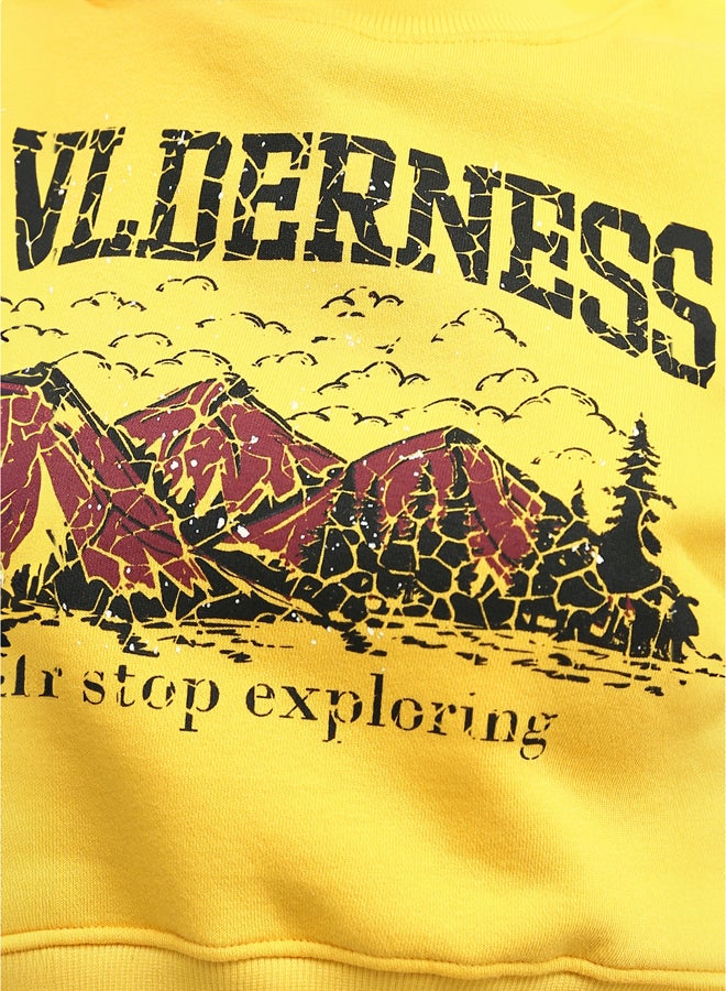 RAVIN Printed ''Wilderness'' Cropped Sweet Shirt - Image 4