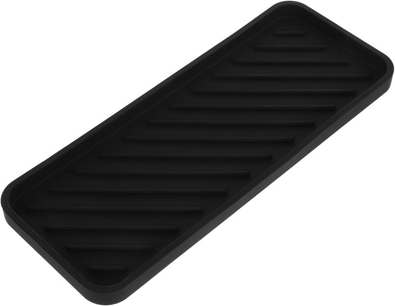 Black Silicone Soap Dish Holder with Sponge Tray for Bathroom Kitchen Sink 2 Pack - Image 1