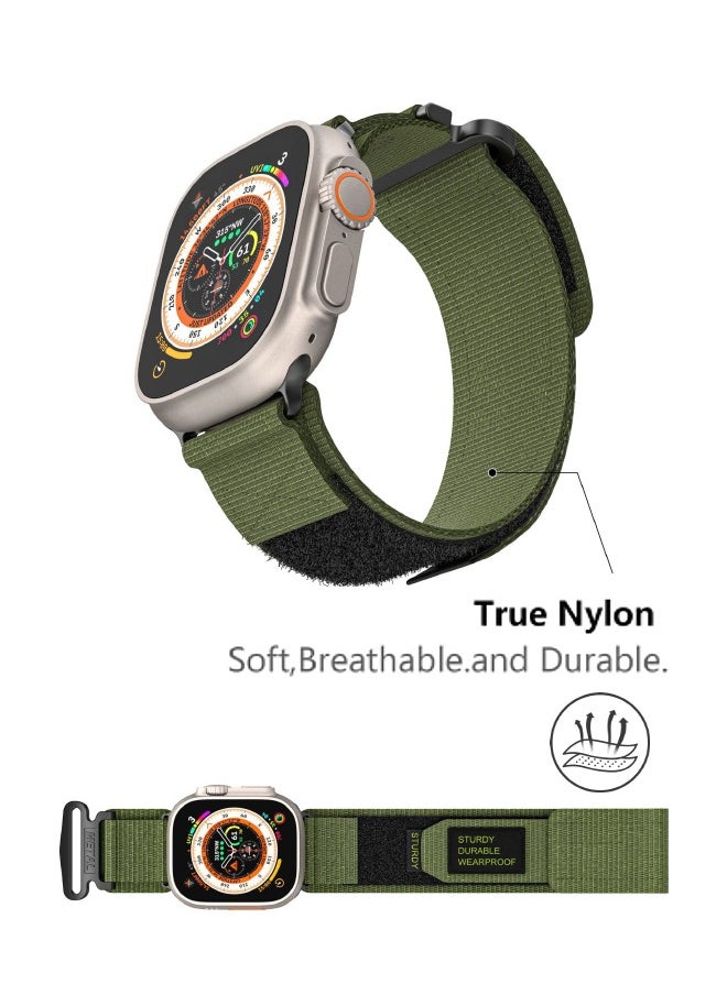 Nylon Rugged Apple Watch Band For Men Women Compatible with Apple Watch 38mm 40mm 41mm 42 mm 44mm 45mm 49mm, Adjustable Tactical iWatch Bands for Ultra Series 8/7/6/5/4/3/2/1 SE Black/Army Green/Blue
