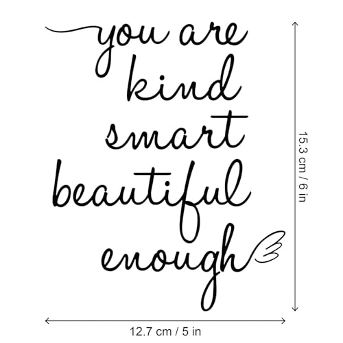 JINGIHE Affirmation Stickers You are Kind Smart Beautiful Enough, Mirror Wall Decor for Bathroom, Vinyl Peel and Stick Wall Decals for Home Decor Living Room Bedroom Girl Home Decoration (Black) - Image 3
