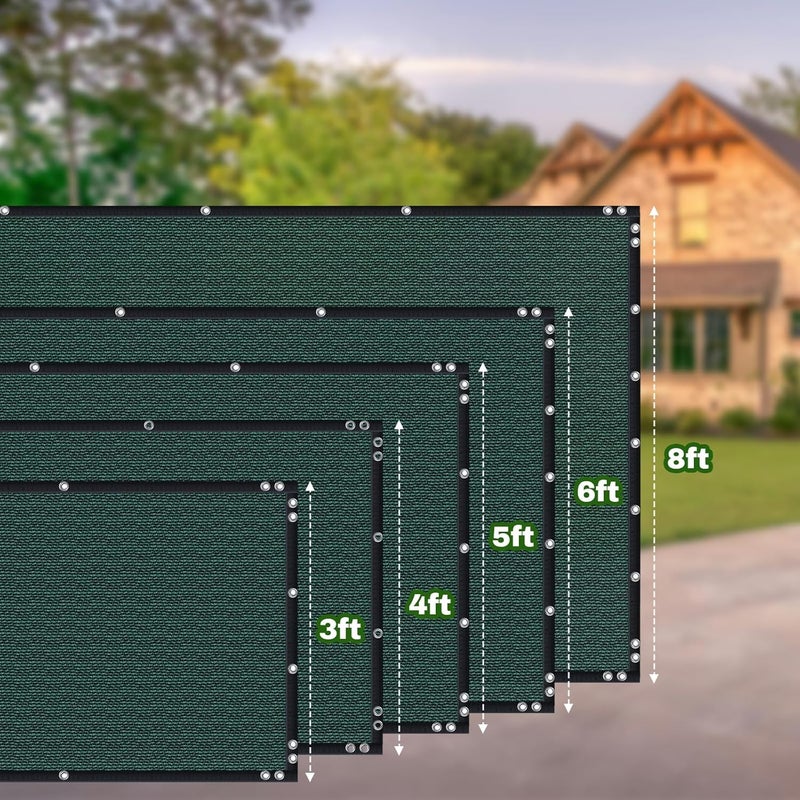 Totu Privacy Screen Fence, TOTU 6ft x 50ft Heavy Duty Net Cover, for Wall Garden Yard Outdoor Home Decoration, Green - Image 3