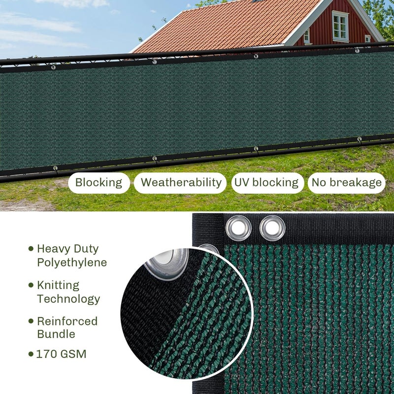 Totu Privacy Screen Fence, TOTU 6ft x 50ft Heavy Duty Net Cover, for Wall Garden Yard Outdoor Home Decoration, Green - Image 4