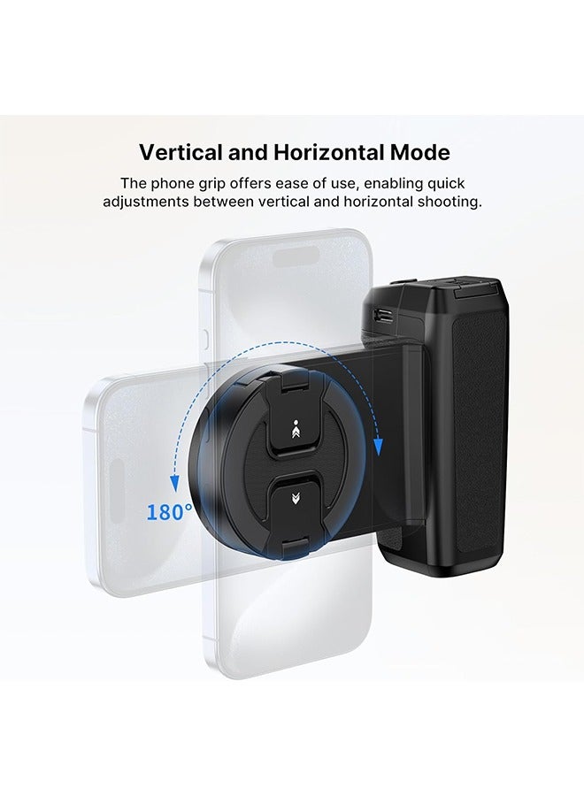 Ulanzi MA35 Smartphone Camera Shutter Grip Compatibile with MagSafe for iPhone w Wireless Remote Control Phone Clamp Holder Selfie for 1/4" Tripod Mount Cold Shoe Extension Video Shooting Acccessories - Image 2