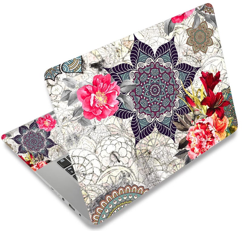 icolor Laptop Skin Sticker Decal 12 13 13.3 14 15 15.4 15.6 inch Personalized Universal Notebook Vinyl Skin Stickers Cover Art Decal Computer Protector (ColorfulFlower) - Image 1