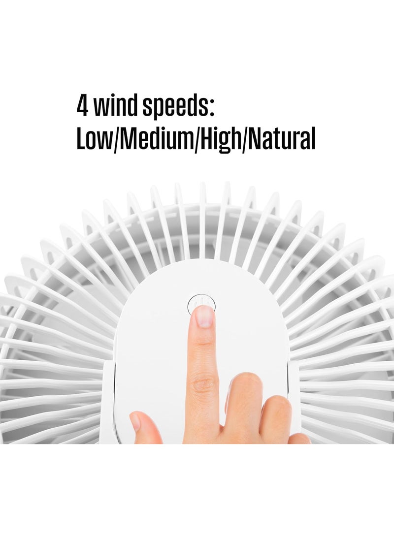 Westinghouse Rechargeable Desk Fan With Remote - LED Night Light, 4-Speed USB Table Fan, Quiet Portable Fan Stable Round Base for Bedroom, Office, Home – 182mm x 70mm - Image 5