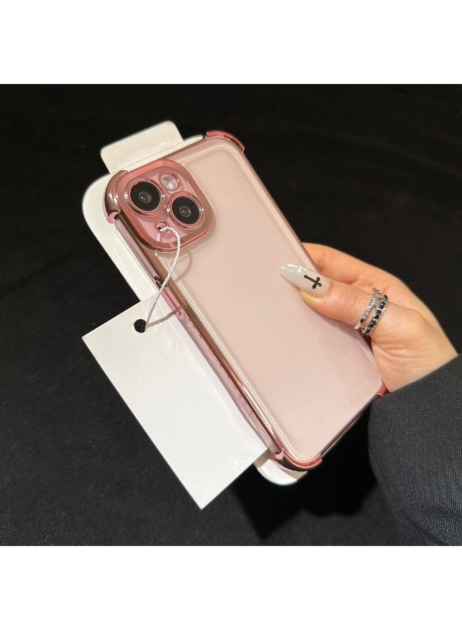 NIBEMINENT Simple Quadruple Protection Protective TPU Case Cover For iPhone 16, Pink