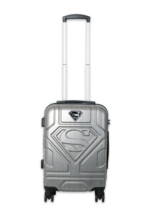Superman Logo Embossed Luggage Suitcase, Lightweight Polycarbonate Travel Trolley Bag with 360° Spinner Wheels, TSA Lock and Durable PP Material, Grey 71cm - pzsku/Z9CF759ECFCD238269080Z/45/_/1693896024/f82414b3-ff04-4020-ae6a-62133c6959a8