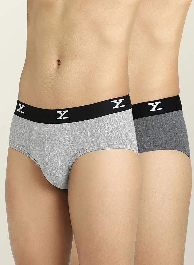اكس واي اكس اكس Pack of 2 - Logo Waistband Modal Briefs by Styli