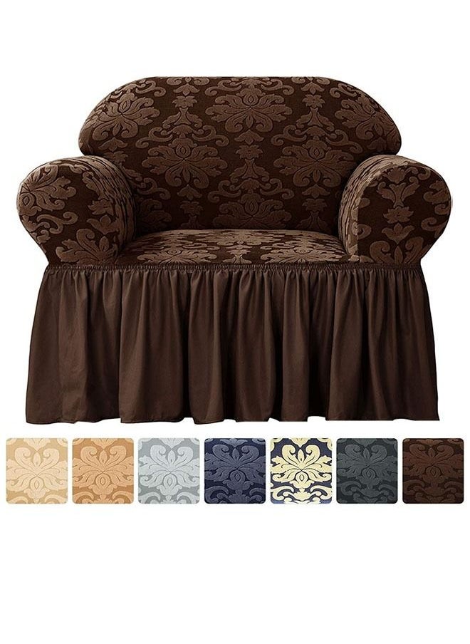 Arabest - One Seater Stretchable Sofa Cover Brown 80-120cm - Image 1