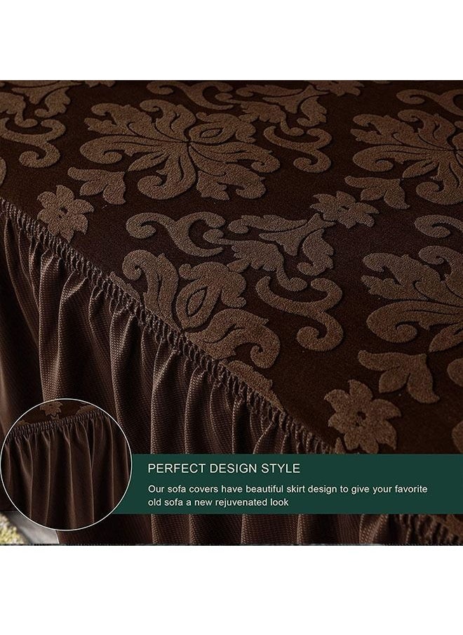 Arabest - One Seater Stretchable Sofa Cover Brown 80-120cm - Image 1