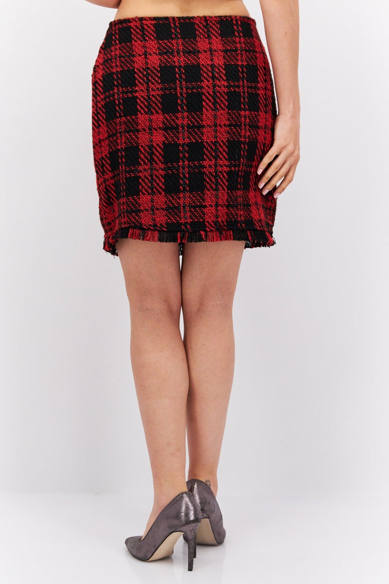 Mohito Women Textured Mini Skirt, Red - Image 4
