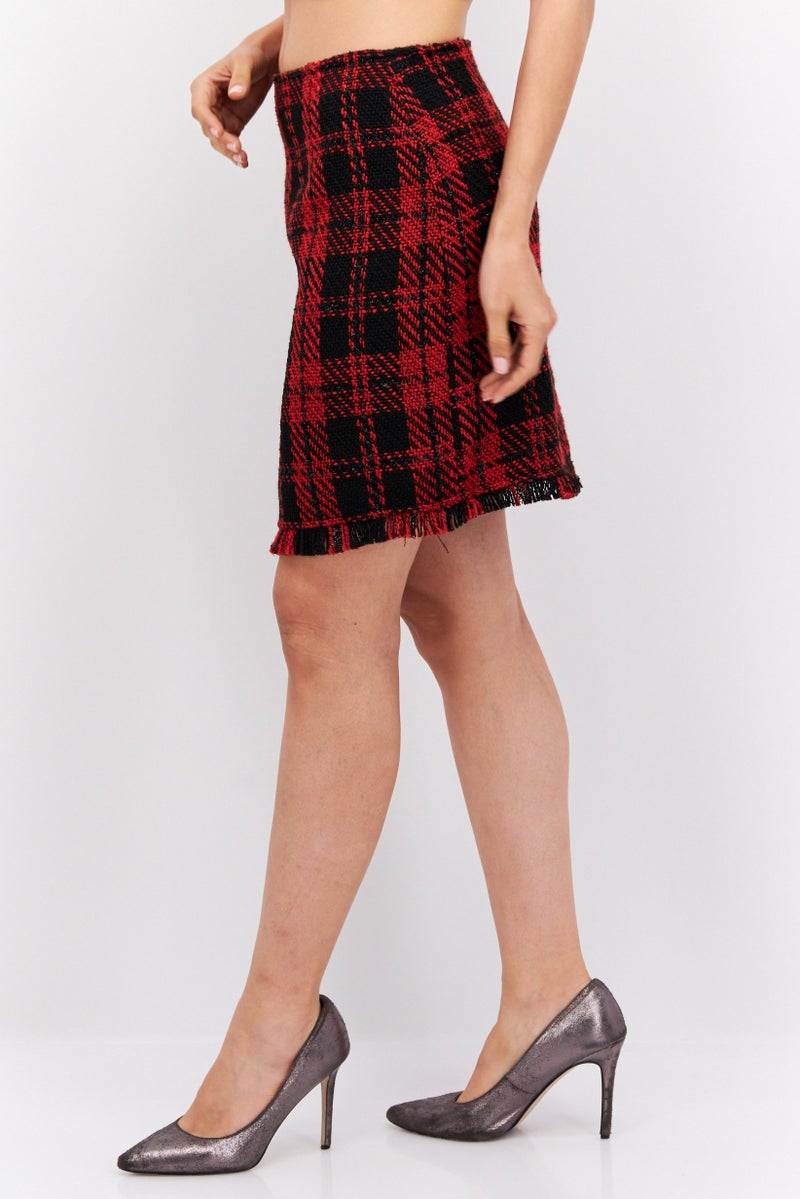 Mohito Women Textured Mini Skirt, Red - Image 3