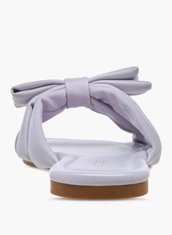 Celeste Women's Bow Detail Slip-On Flat Sandals